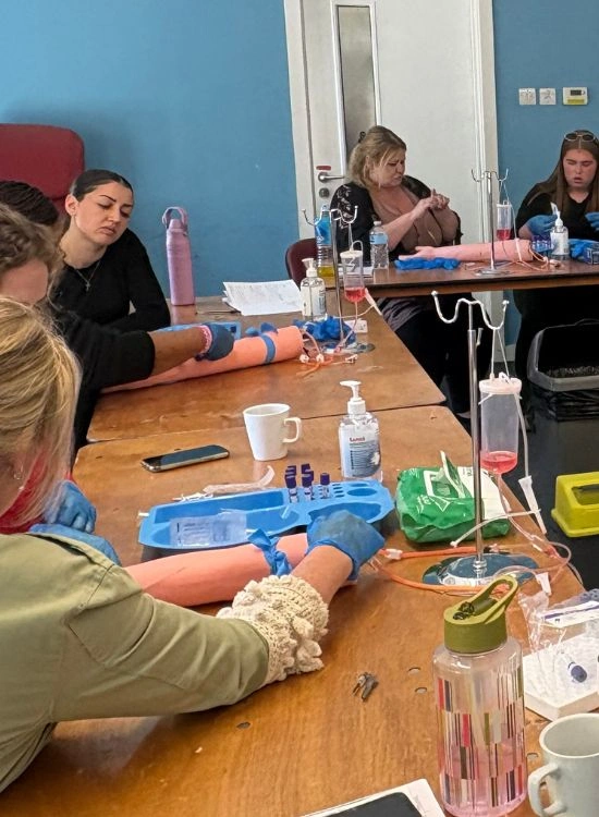 Phlebotomy classroom image for learning phlebotomy training